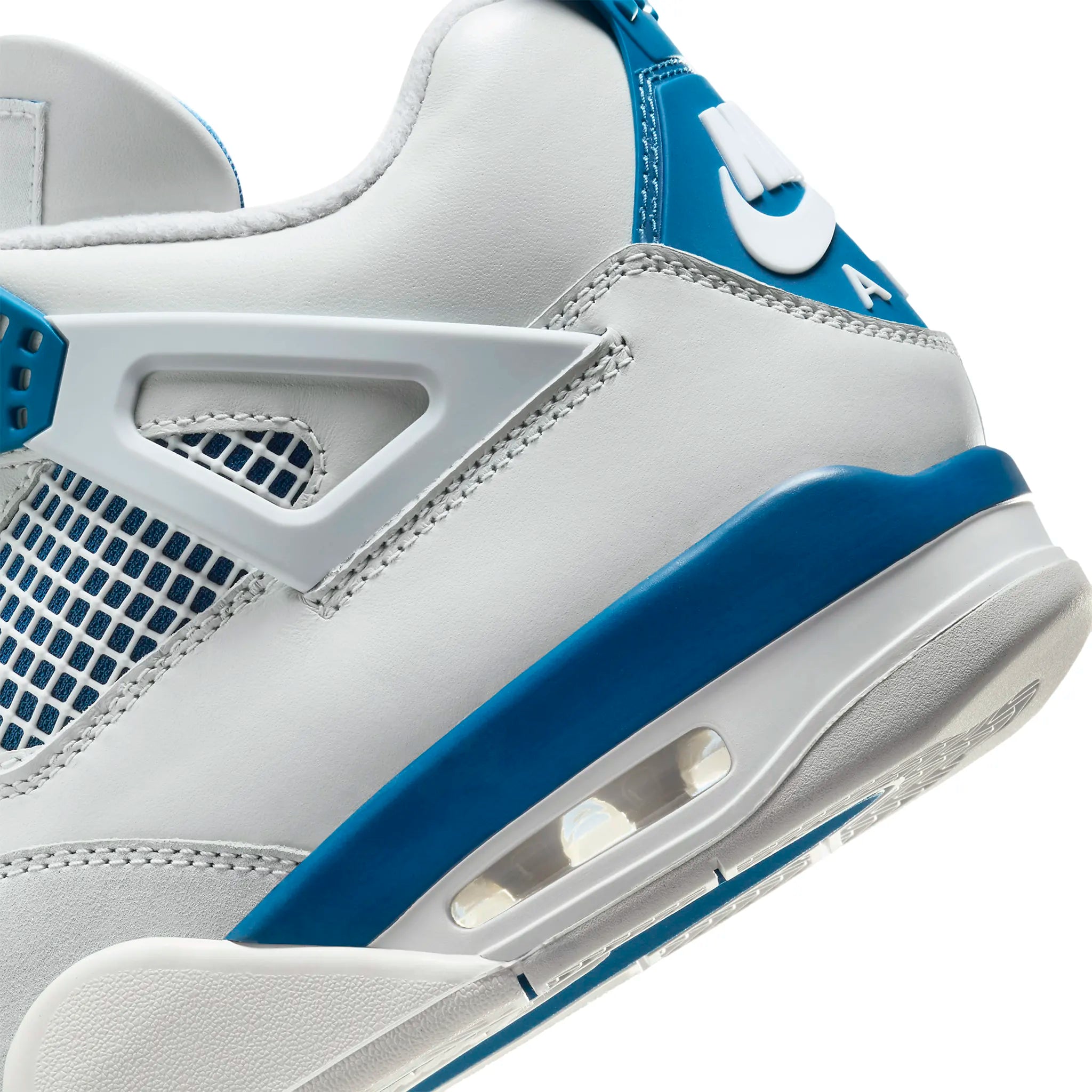 Detail view of Air Jordan 4 Retro Military Blue FV5029-141